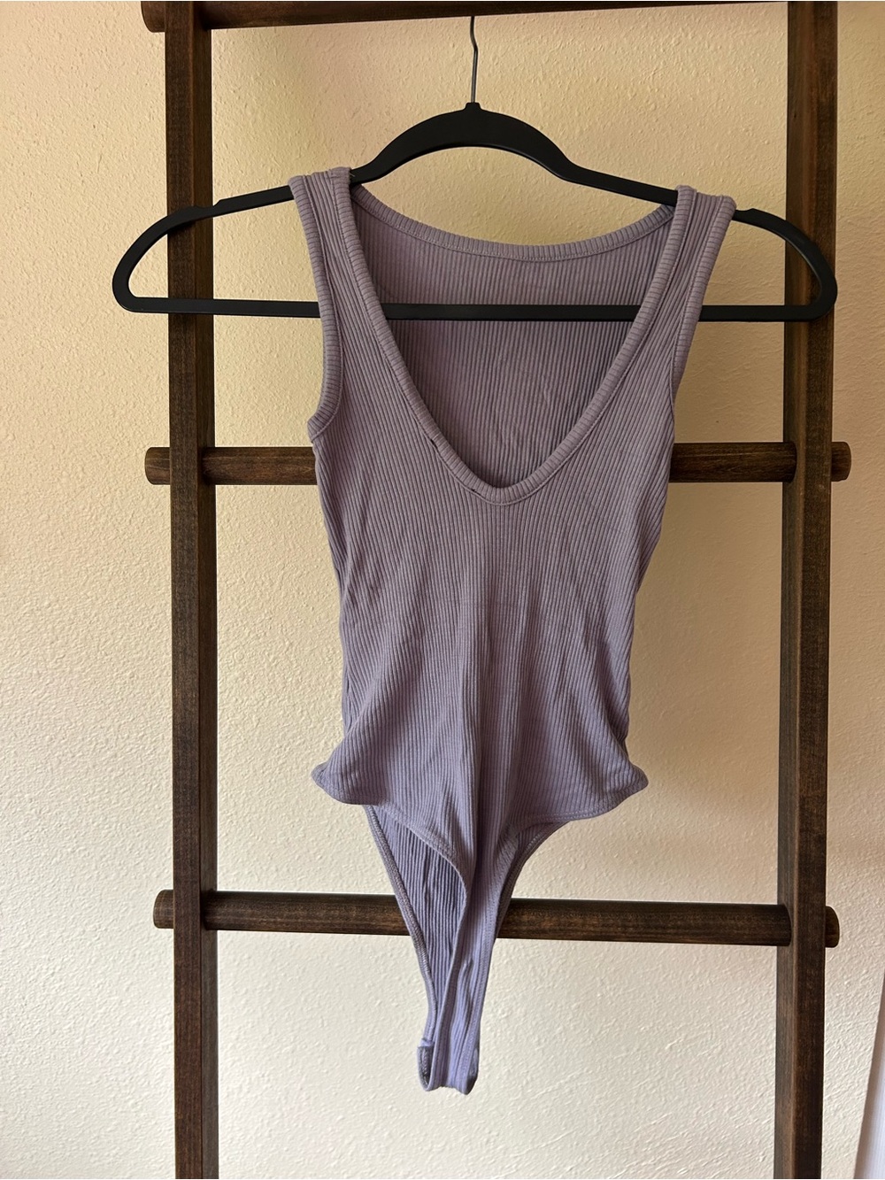 Lulu's Lavender Ribbed Body Suit - Picture 2 of 8